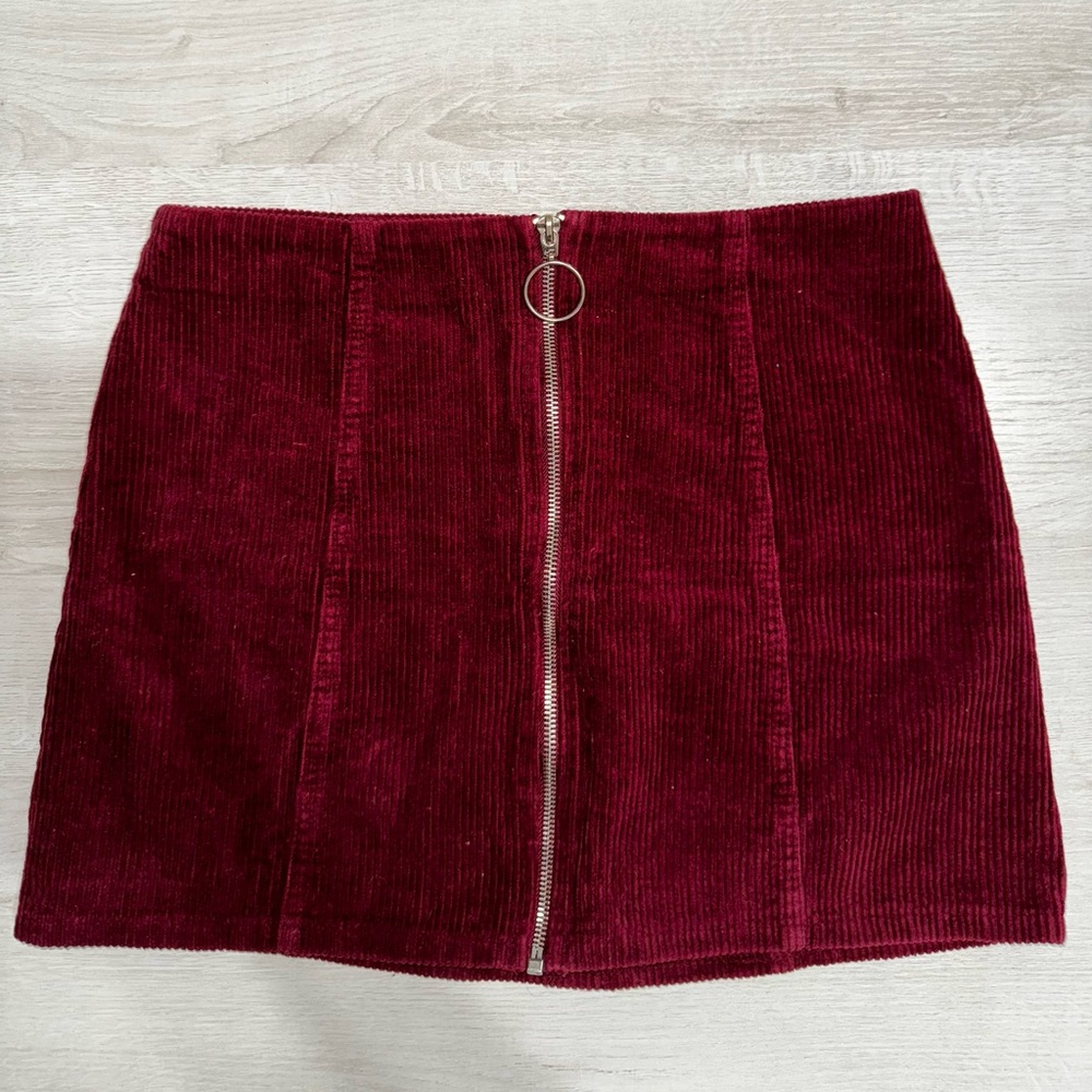 Burgundy corduroy skirt